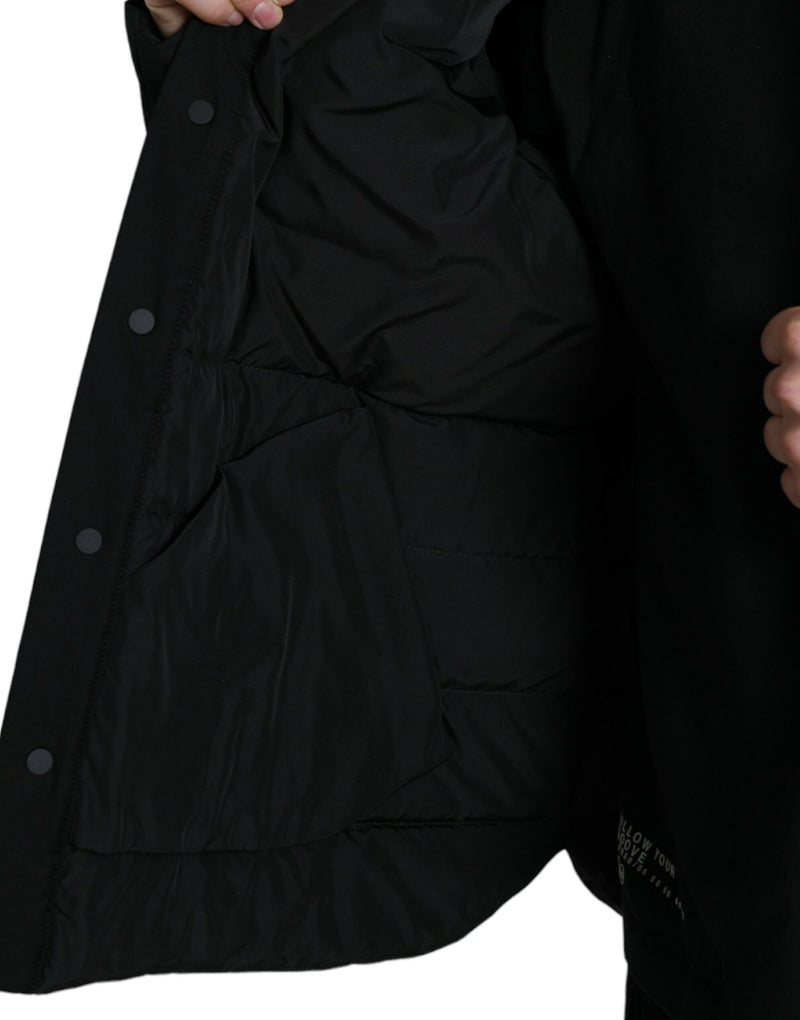 Elegant Black Padded Parka Jacket Dolce & Gabbana