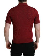 Elegant Silk Maroon Polo T-Shirt Dolce & Gabbana