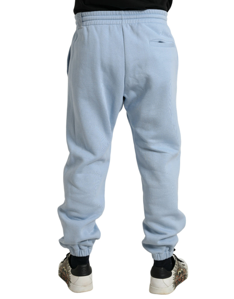 Elegant Light Blue Cotton Blend Joggers Dolce & Gabbana