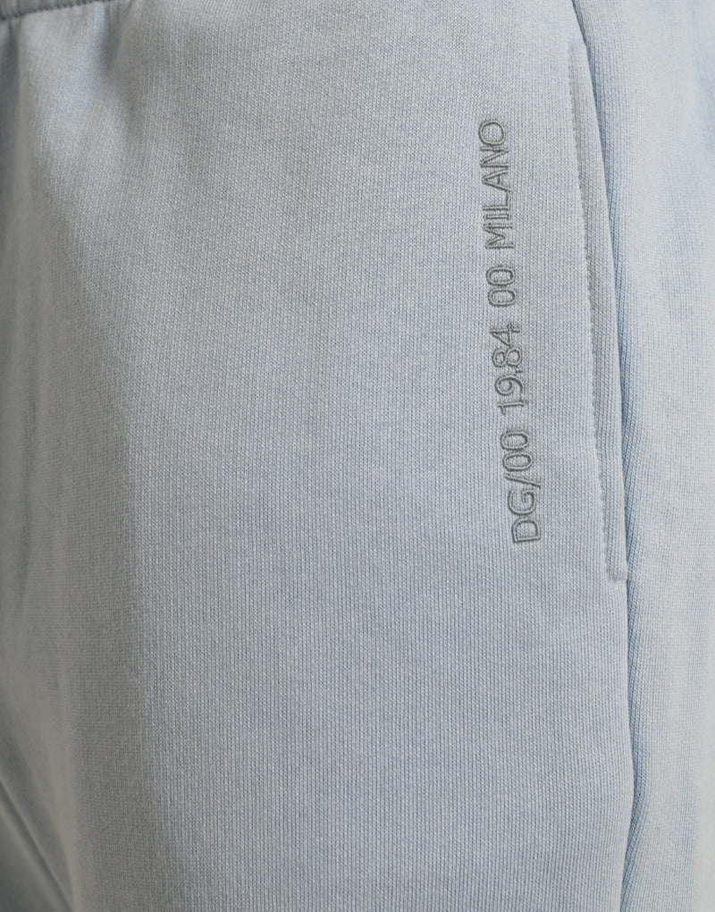 Elegant Light Blue Cotton Blend Joggers Dolce & Gabbana