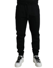 Elegant Black Jogger Pants - Cotton & Nylon Blend Dolce & Gabbana