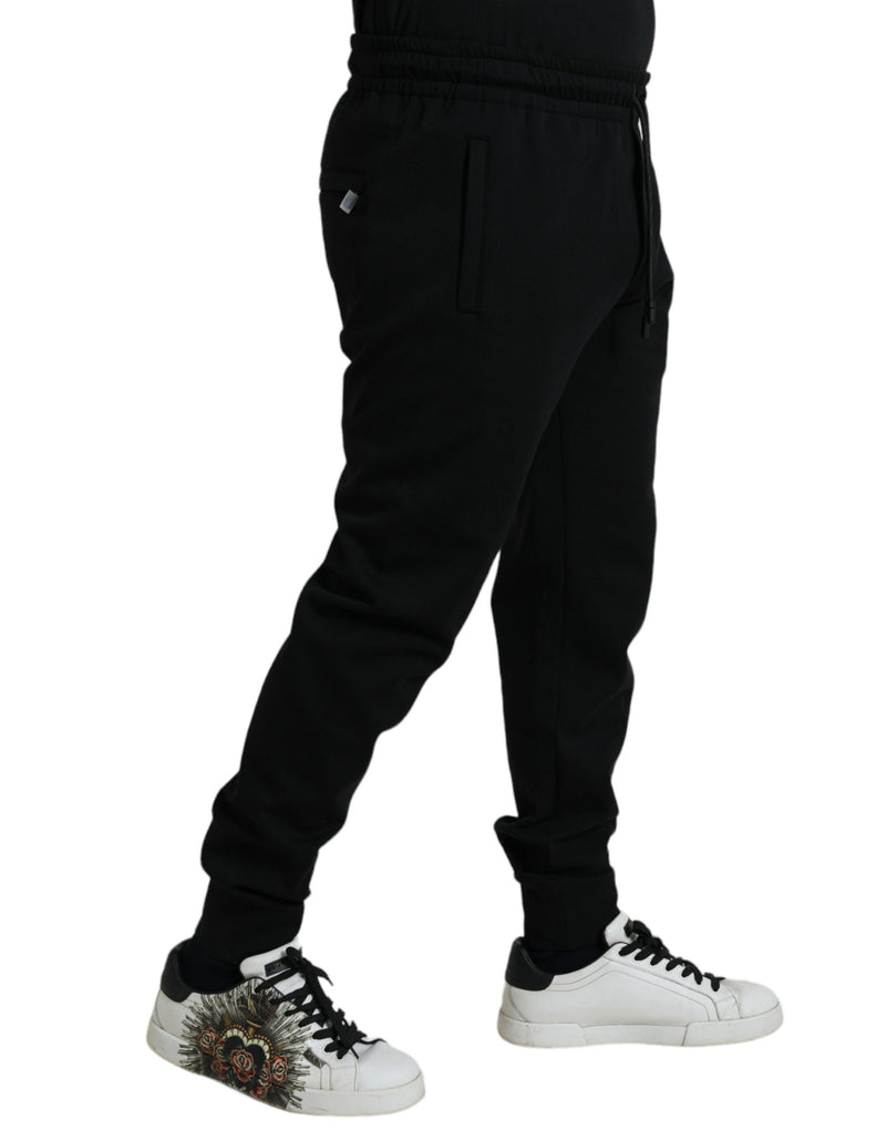 Elegant Black Jogger Pants - Cotton & Nylon Blend Dolce & Gabbana