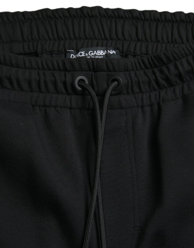 Elegant Black Jogger Pants - Cotton & Nylon Blend Dolce & Gabbana