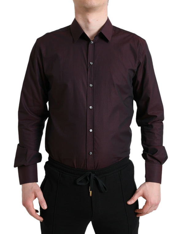 Elegant Maroon Martini Dress Shirt Dolce & Gabbana