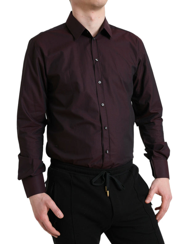 Elegant Maroon Martini Dress Shirt Dolce & Gabbana