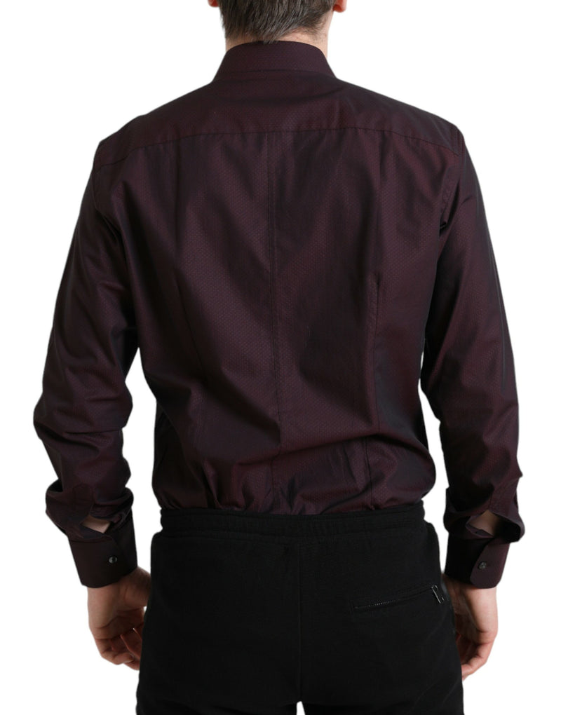 Elegant Maroon Martini Dress Shirt Dolce & Gabbana