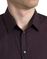 Elegant Maroon Martini Dress Shirt Dolce & Gabbana