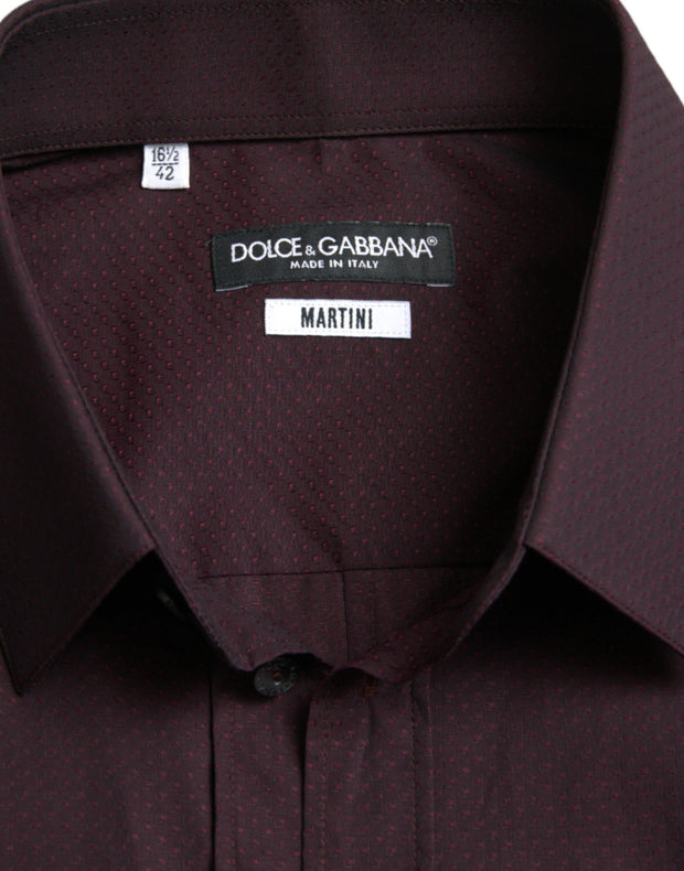 Elegant Maroon Martini Dress Shirt Dolce & Gabbana