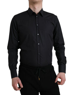 Elegant Navy Blue Slim Fit Dress Shirt Dolce & Gabbana