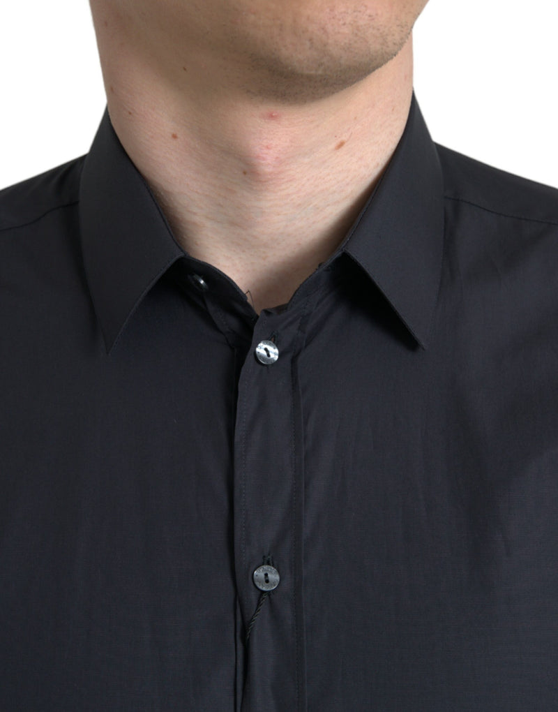 Elegant Navy Blue Slim Fit Dress Shirt Dolce & Gabbana