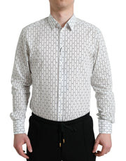 Elegant White Cotton Slim Fit Dress Shirt Dolce & Gabbana