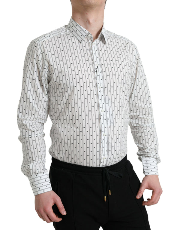 Elegant White Cotton Slim Fit Dress Shirt Dolce & Gabbana