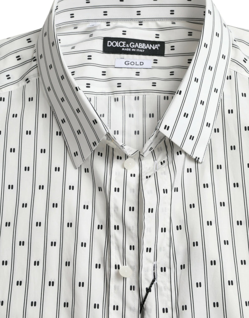 Elegant White Cotton Slim Fit Dress Shirt Dolce & Gabbana