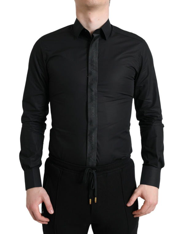 Elegant Black Slim Fit Dress Shirt Dolce & Gabbana