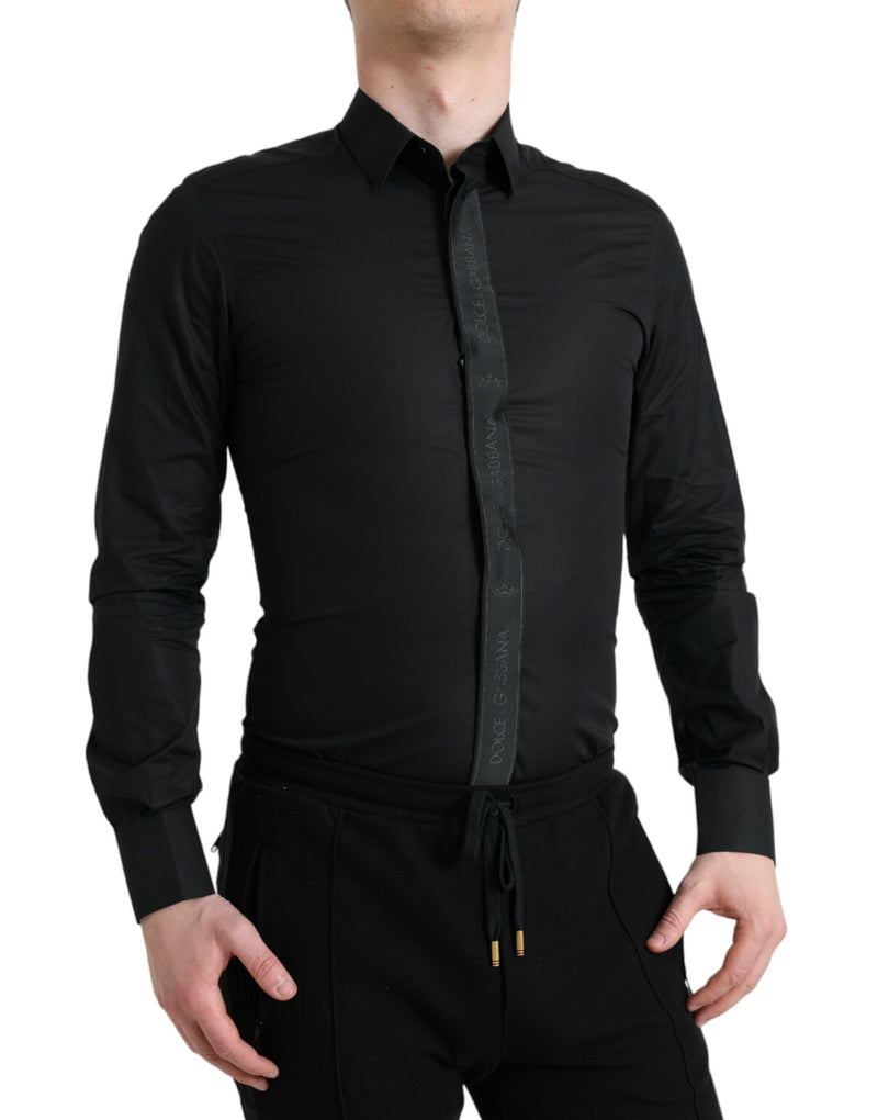 Elegant Black Slim Fit Dress Shirt Dolce & Gabbana