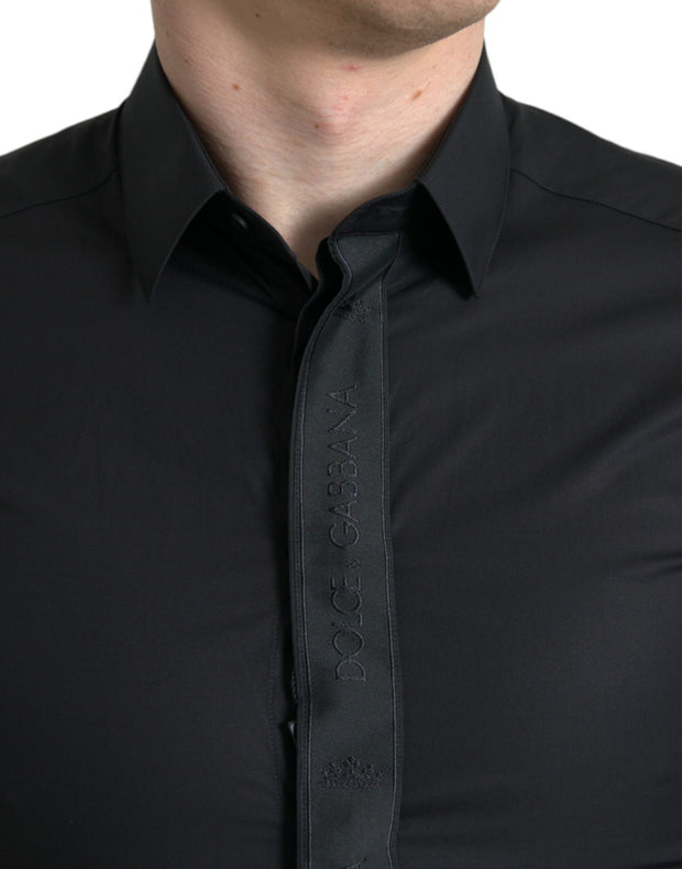 Elegant Black Slim Fit Dress Shirt Dolce & Gabbana