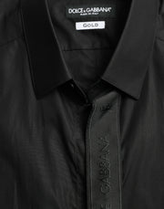 Elegant Black Slim Fit Dress Shirt Dolce & Gabbana