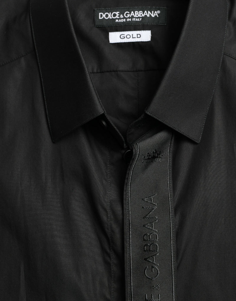 Elegant Black Slim Fit Dress Shirt Dolce & Gabbana