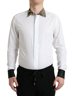 Elegant Gold Detail Dress Shirt Dolce & Gabbana