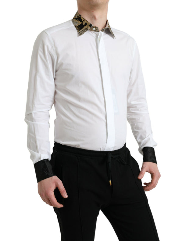 Elegant Gold Detail Dress Shirt Dolce & Gabbana