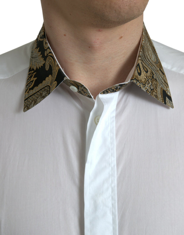 Elegant Gold Detail Dress Shirt Dolce & Gabbana