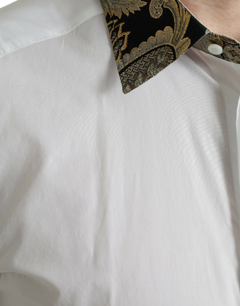 Elegant Gold Detail Dress Shirt Dolce & Gabbana