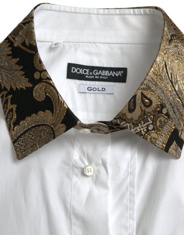 Elegant Gold Detail Dress Shirt Dolce & Gabbana