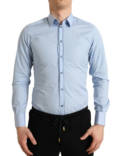 Elegant Slim Fit Sky Blue Dress Shirt Dolce & Gabbana