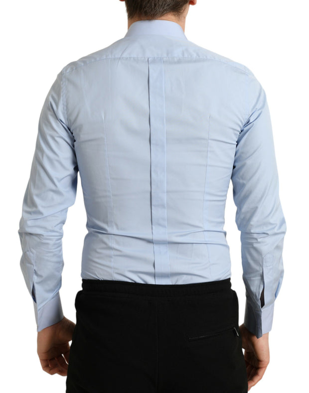 Elegant Slim Fit Sky Blue Dress Shirt Dolce & Gabbana