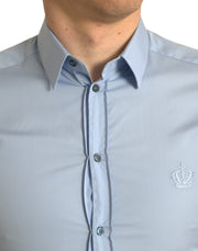 Elegant Slim Fit Sky Blue Dress Shirt Dolce & Gabbana