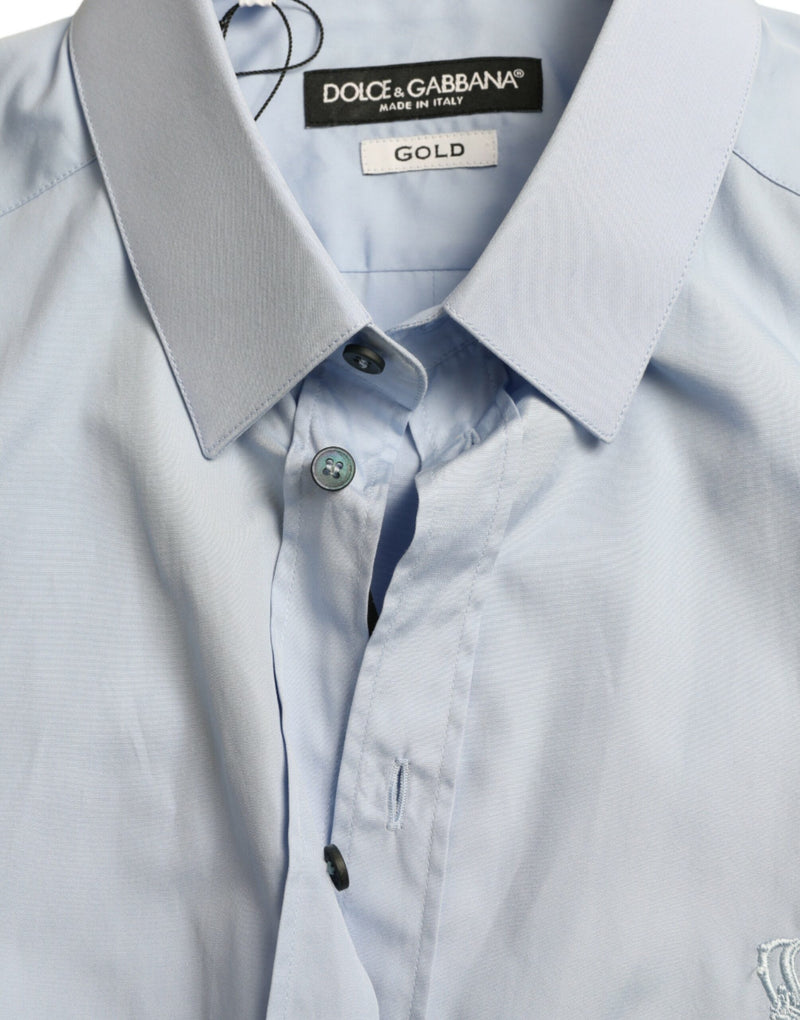 Elegant Slim Fit Sky Blue Dress Shirt Dolce & Gabbana