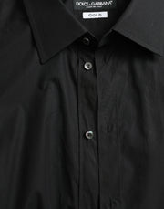 Sleek Black Slim Fit Italian Dress Shirt Dolce & Gabbana