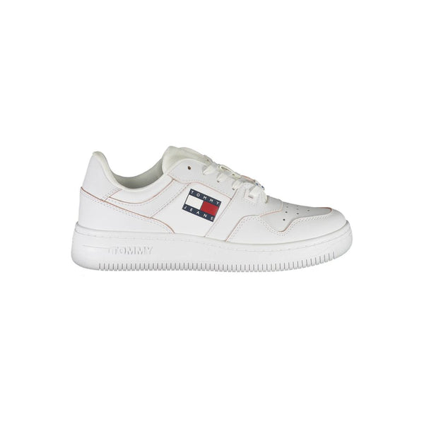 White Leather Women Sneaker Tommy Hilfiger