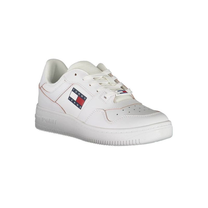 White Leather Women Sneaker Tommy Hilfiger