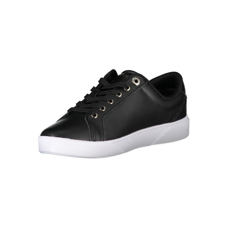 Black Leather Women Sneaker Tommy Hilfiger