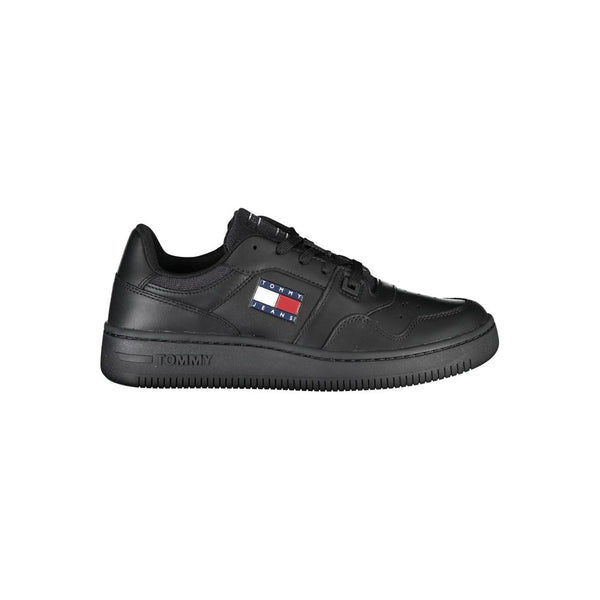 Black Leather Women Sneaker Tommy Hilfiger