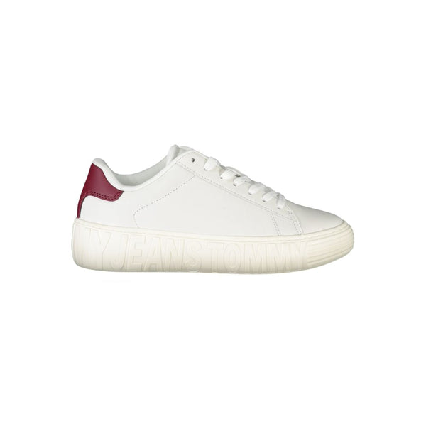 White Leather Women Sneaker Tommy Hilfiger