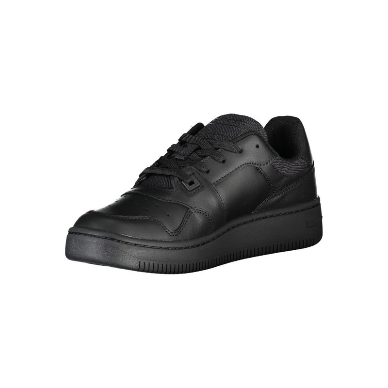 Black Leather Women Sneaker Tommy Hilfiger