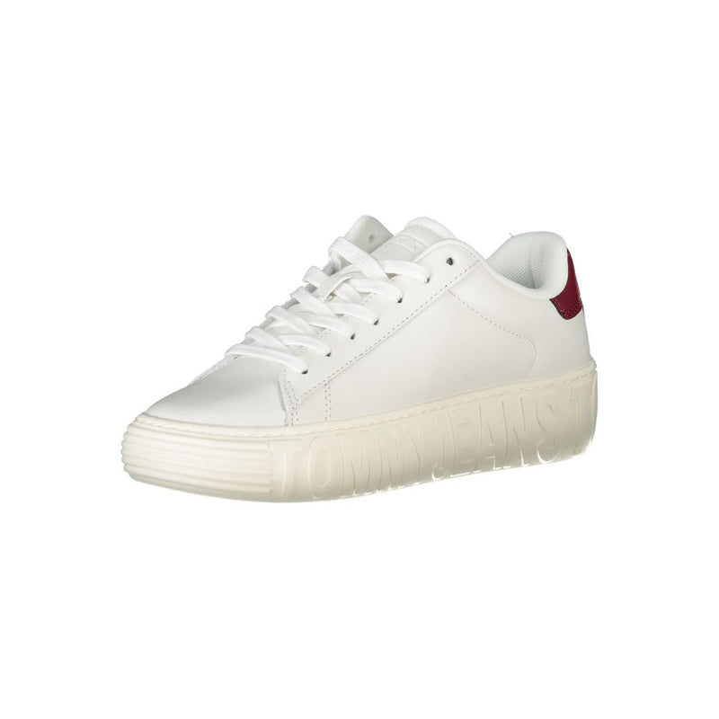 White Leather Women Sneaker Tommy Hilfiger