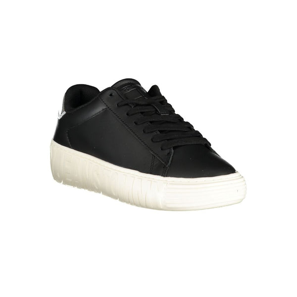 Black Leather Women Sneaker Tommy Hilfiger