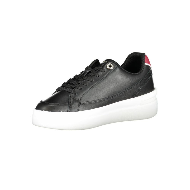 Black Leather Women Sneaker Tommy Hilfiger