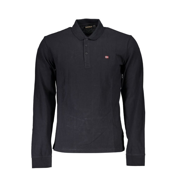 Black Cotton Men Polo Shirt Napapijri