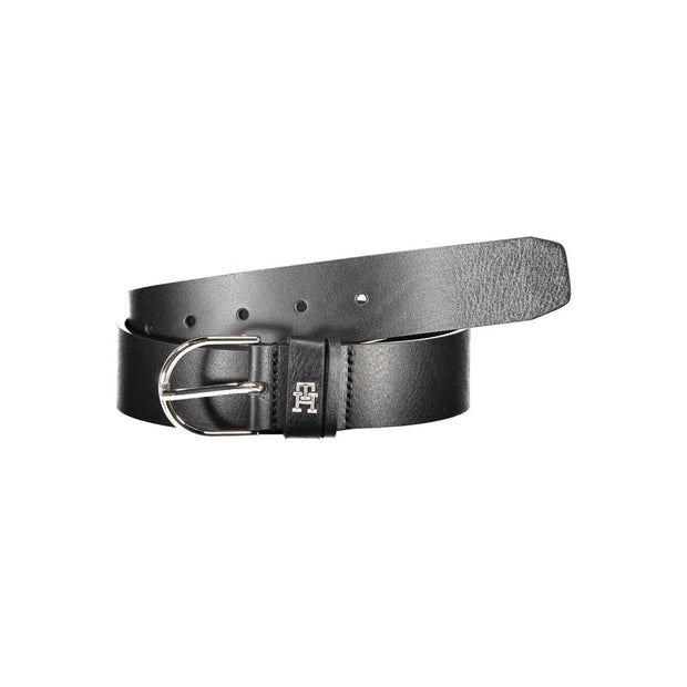 Black Leather Women Belt Tommy Hilfiger