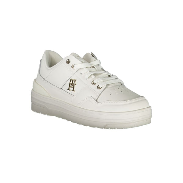 White Leather Women Sneaker Tommy Hilfiger