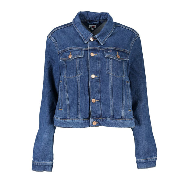 Blue Cotton Women Jacket Tommy Hilfiger