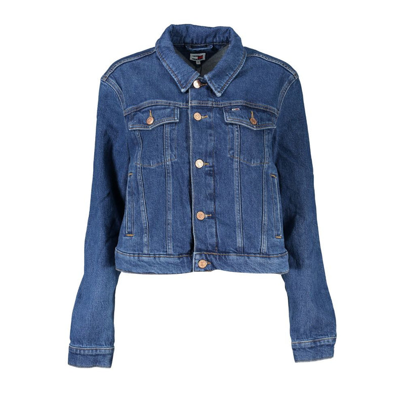 Blue Cotton Women Jacket Tommy Hilfiger