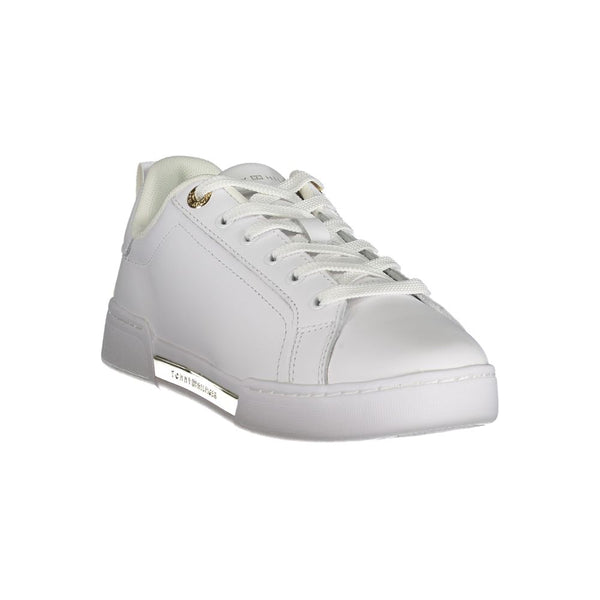 Chic White Lace-Up Sneakers with Contrast Detail Tommy Hilfiger