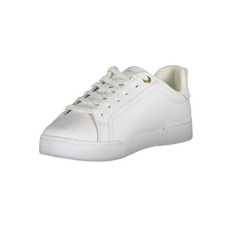 Chic White Lace-Up Sneakers with Contrast Detail Tommy Hilfiger