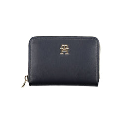 Sleek Blue Multipurpose Wallet with Zip Closure Tommy Hilfiger