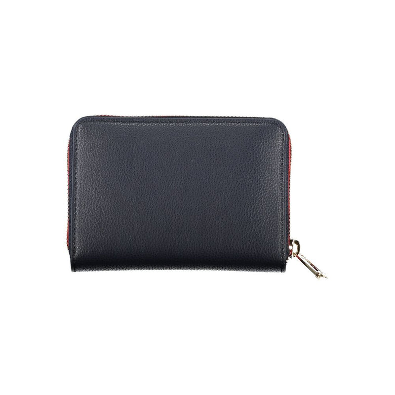 Sleek Blue Multipurpose Wallet with Zip Closure Tommy Hilfiger